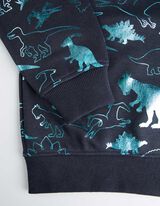 Pulóver - Elszórt nyomott minta - sötétszürke