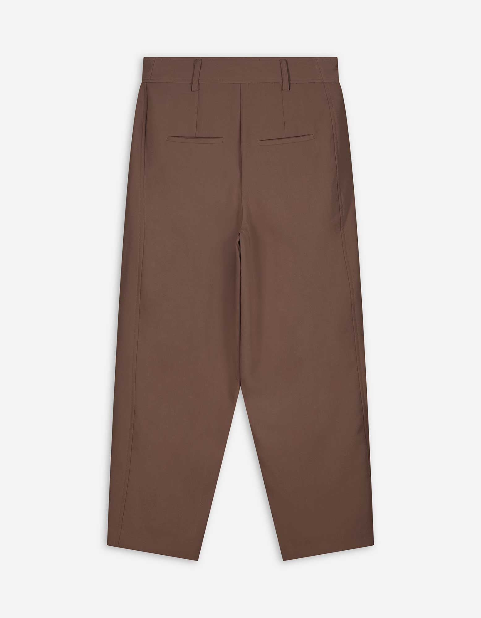 Broek - Imitatie su&egrave;de - Donkerbruin