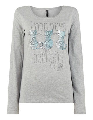 Damen Longsleeve mit Message-Prints