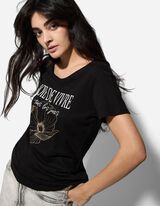 T-Shirt - Glitzerprint - schwarz