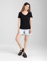 Pantaloni scurți denim - Mom Fit - Albastru deschis