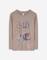 Longsleeve - Vooropdruk - lichtbruin