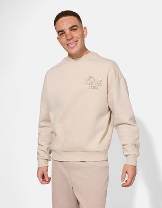 Sweatshirt - Print - beige