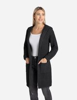 Hosszított kardigán - Kapucni - sötétszürke