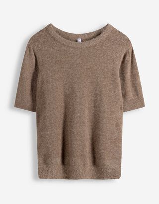 Pull-over - Manches courtes - Brun