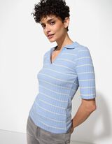 Poloshirt - Strepen - lichtblauw