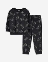 Set aus Sweatshirt und Hose - Allover-Print - dunkelgrau