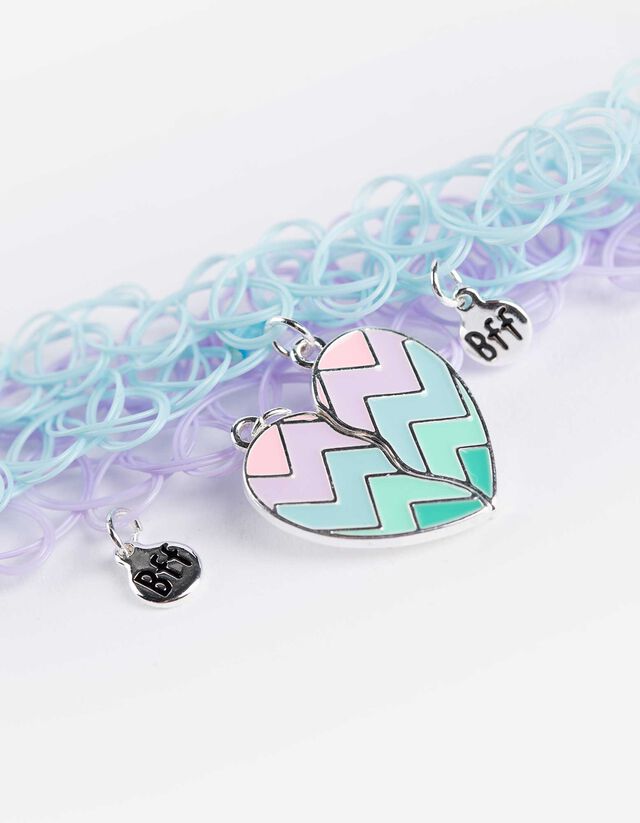 Choker - 2er-Pack - silberfarben