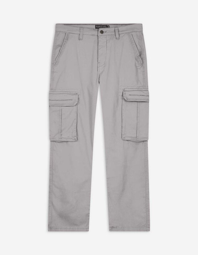 Cargo-stiilis püksid - Straight Fit - hall