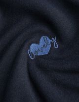 Felpa - Ricamo - blu scuro