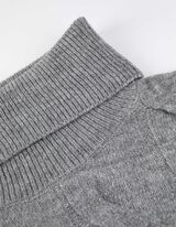 Longpullover - Rollkragen - grau