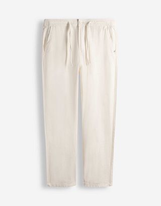 Chinohose - Leinen-Optik - wei&szlig;