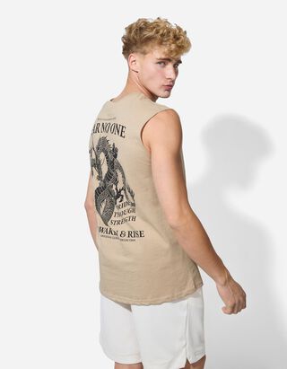 Tanktop - R&uuml;ckenprint - beige