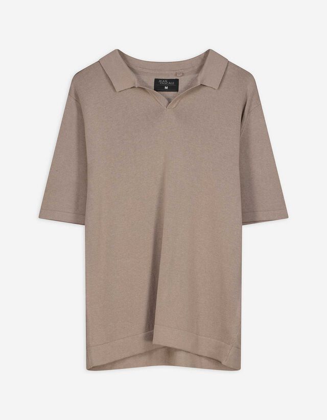 Poloshirt - Strick - hellbraun