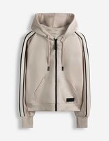 Sweatjacke - Galonstreifen - wei&szlig;