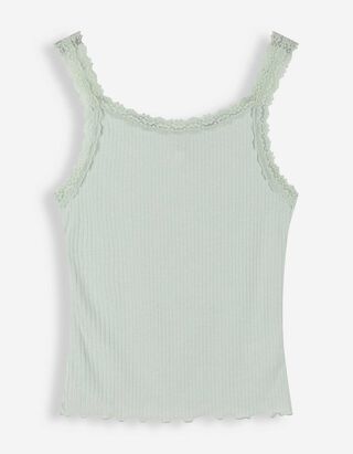 Trumpa palaidinė - Nėrinių apvadas - zalias