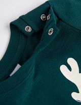 Tričko s dlhými rukávmi - Predná potlač - tyrkysovy