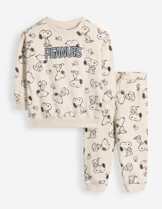 Set aus Sweatshirt und Hose - Snoopy - Beige