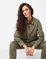 Blusa - Imitazione di camoscio - verde scuro