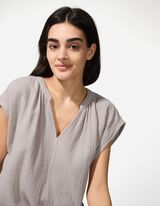 Suknelė marškiniai - Muslinas - smelio spalvos