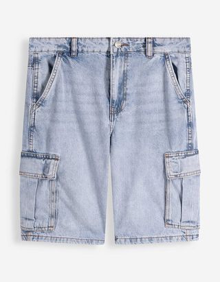 Cargo &scaron;ortky - světle modr&yacute; denim - modra