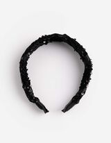 Ozdoba do vlasů  - Aplikace z flitrů - cerná