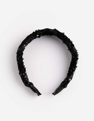 Ozdoba do vlasů  - Aplikace z flitrů - cerná