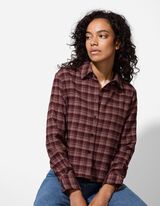 Blusa - Motivo a quadri - rosso scuro