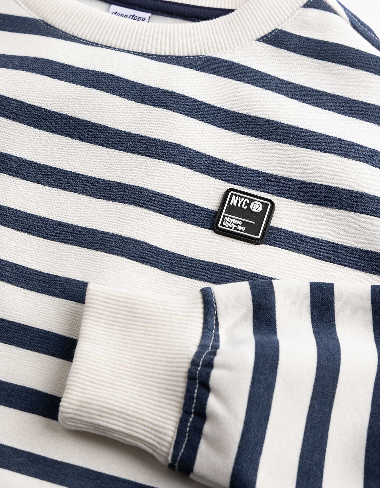 Sweatshirt - Strepen - Off-White