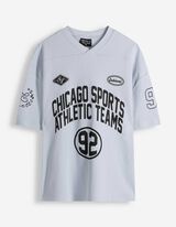 T-Shirt - V-Ausschnitt - hellblau