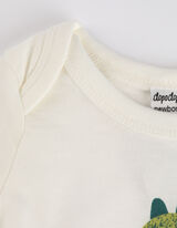 Romper lange mouw - Dinosauriër - wit