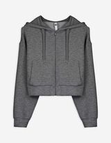 Sweatjacke - Kapuze - dunkelgrau