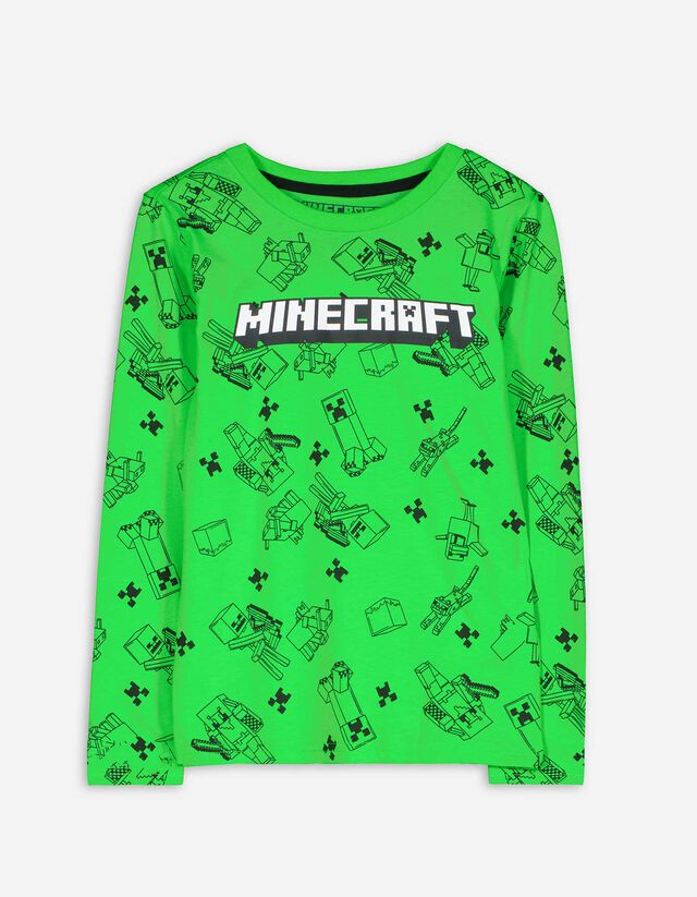 Hosszú ujjú felső - Minecraft - zold
