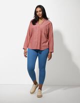 Bluse - Brusttasche - dunkelrot