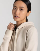 Sweatvest - Capuchon met tunnelkoord - beige