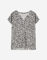 Blusenshirt - Allover-Print - weiß