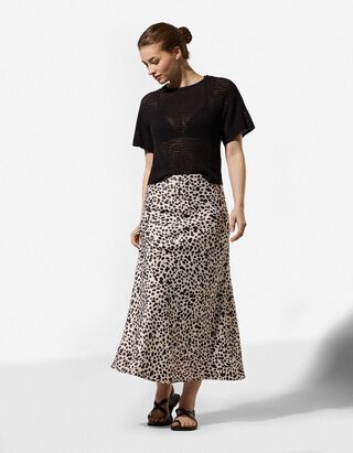 Jupe - Imprim&eacute; all-over - blanc