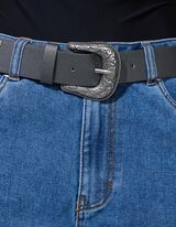 Opasek - Imitace kůže - cerná