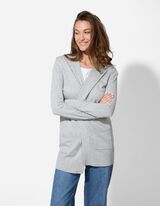 Dolga jopa - Prišiti žepi - siva