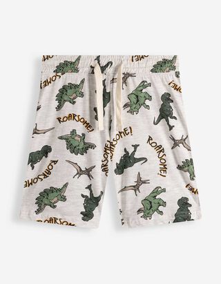 Shorts - Allover-Print - Hellgrau