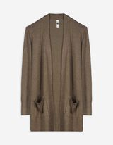 Cardigan lungo - Tasche applicate - grigio scuro