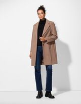Manteau - Aspect laine - Brun