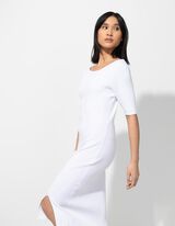 Abito a maglia - Scollo a barchetta - bianco