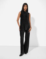 Longtop - Samt - schwarz