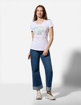 T-Shirt - Glitzerprint - Wei&szlig;