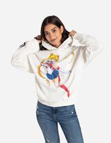 Pulover s kapuco - Sailor Moon - belo
