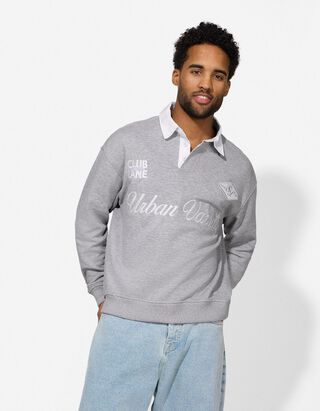Sweatshirt - Polo kraag - grijs