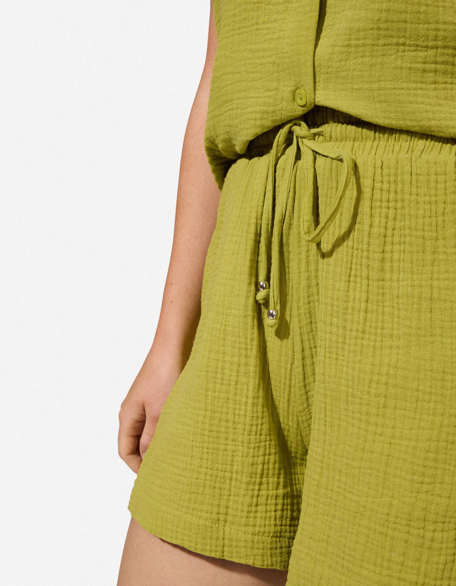 Shorts - Musselin - Gr&uuml;n