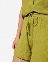 Shorts - Musselin - Gr&uuml;n