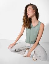 Top - Überschnittene Schultern - dunkelgrün